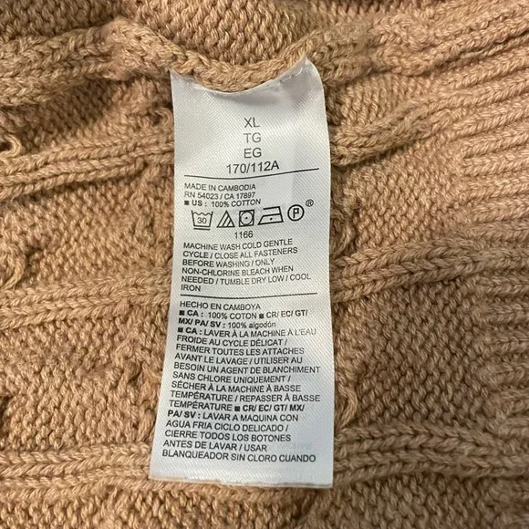 Old Navy Women's Tan Cable Knit Cardigan XL - Picture 7 of 7